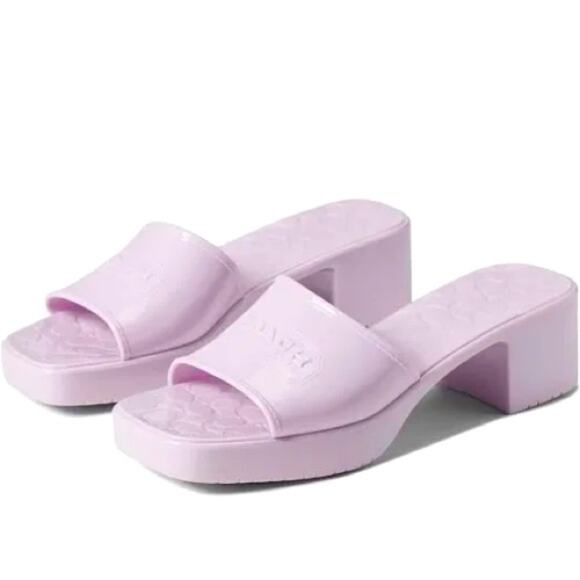 Coach Women’s Scarlett Block Heel Sandel, Violet Purple, Sz 6B, NWT - Picture 1 of 8